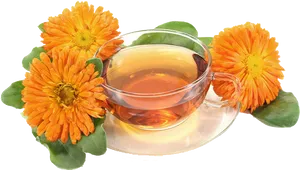 Marigold Tea Transparent Background PNG Image