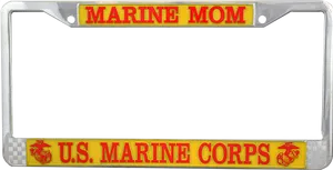 Marine Mom License Plate Frame PNG Image