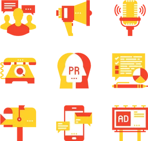 Marketingand Communication Icons PNG Image