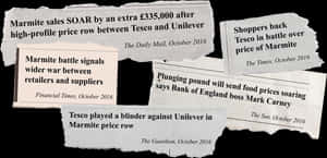 Marmite Price Dispute Newspaper Clippings2016 PNG