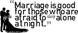 Marriage Quote Silhouette Couple PNG Image