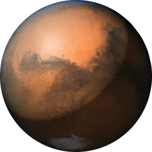 Mars Planet Detailed View PNG Image