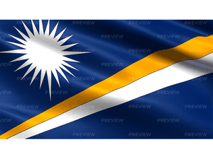 Marshall Islands Flag Waving PNG image with transparent background