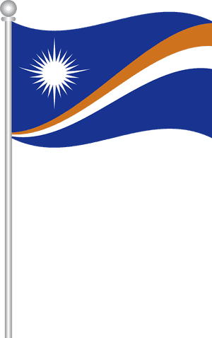 Marshall Islands Flag Waving PNG image with transparent background