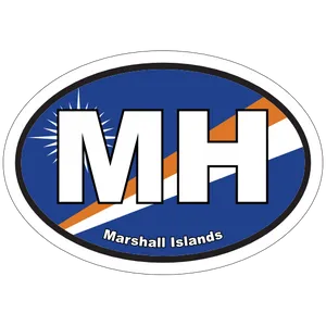 Marshall Islands Oval Sticker Logo PNG Image