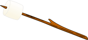 Marshmallowon Stick Cartoon PNG image with transparent background
