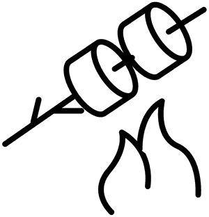 Marshmallowson Stick Over Campfire PNG image with transparent background