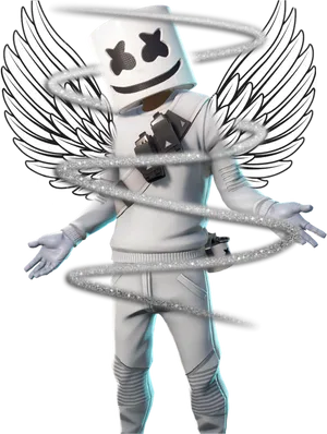 Marshmello Angel Wings Costume PNG Image