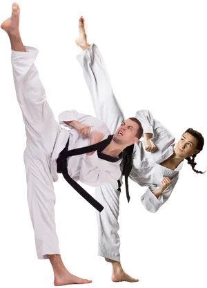 Martial Arts High Kick Practice PNG Image