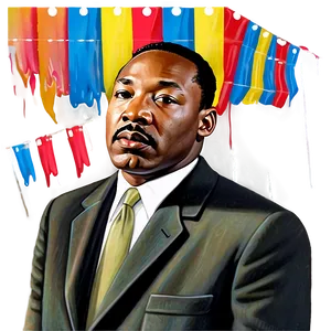 Martin Luther King Portrait Png Pdk PNG Image