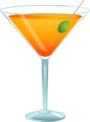 Martini Cocktail Illustration PNG Image