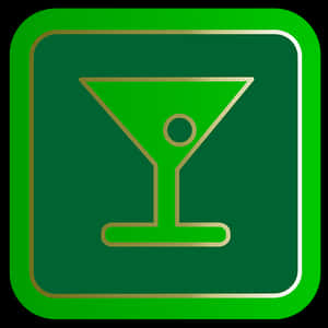 Martini Glass Icon Green PNG