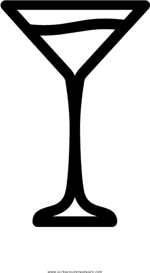 Martini Coloring Page - Martini Glass, HD Png Download PNG image with transparent background