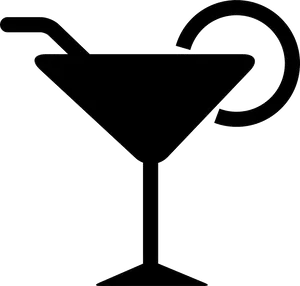 Martini Glass Silhouette PNG Image