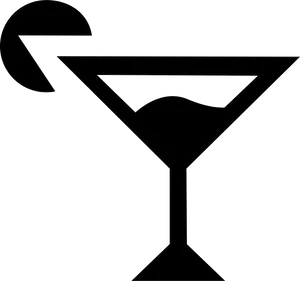 Martini Glass Silhouette PNG Image