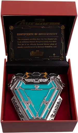 Marvel Arc Reactor Pin Collectible PNG Image