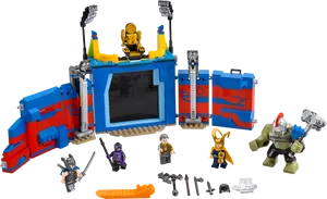 Marvel Themed Lego Setwith Hulkand Characters PNG Image