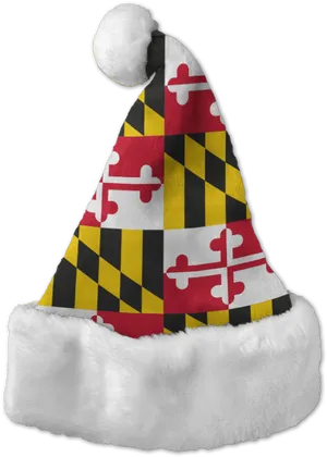 Maryland Flag Santa Hat PNG Image