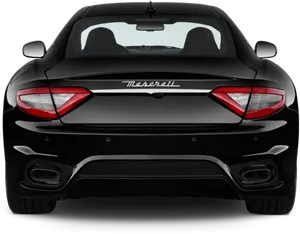 Maserati Rear View Black Car PNG Image