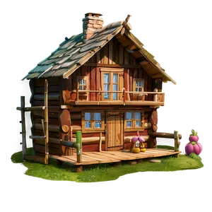 Masha And Bear Wooden House Png Qfk PNG Image