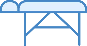 Massage Table Icon_ Blue Background PNG Image