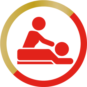 Massage Therapy Icon Redand Gold PNG Image