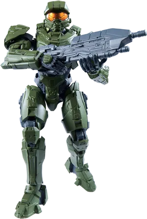 Master Chief Halo Action Pose PNG Image