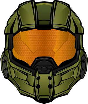 Master Chief Helmet Illustration PNG Image