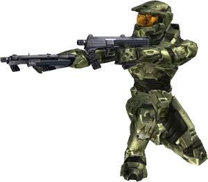 Master Chief With Assault Rifle PNG Image