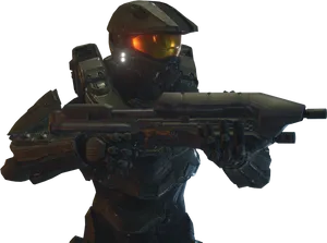 Master Chief With Weapon PNG Image