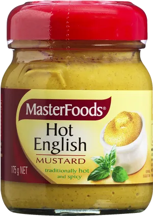 Master Foods Hot English Mustard Jar PNG Image