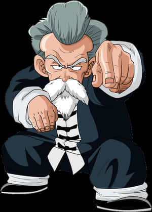 Master Roshi Pointing Dragon Ball PNG image with transparent background
