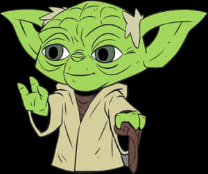 Master Yoda Cartoon Illustration PNG image with transparent background