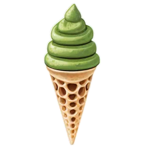 Matcha Waffle Cone Png 06282024 PNG Image