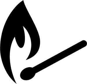 Matchstickand Flame Icon PNG image with transparent background