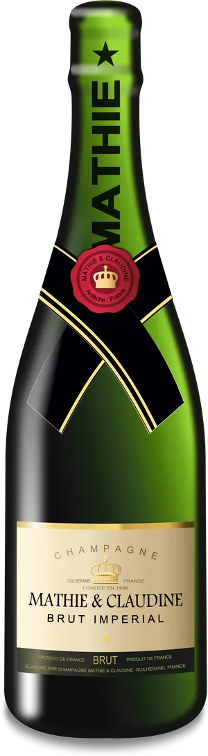 Mathie Claudine Brut Imperial Champagne Bottle PNG Image