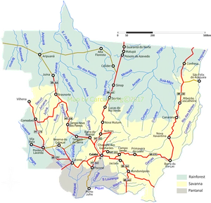 Mato Grosso Brazil Ecoregions Map2017 PNG Image