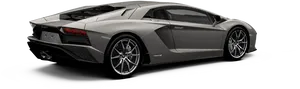 Matte Black Lamborghini Aventador Side View PNG Image