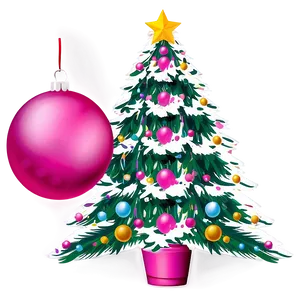 Matte Pink Christmas Tree Png Gog4 PNG Image