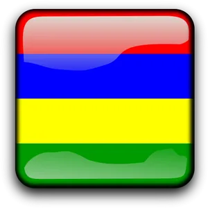 Mauritius Flag Button Design PNG Image