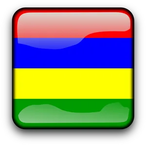 Mauritius Flag Button Design PNG Image