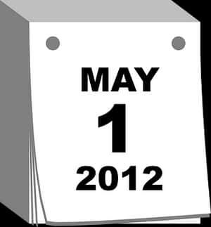 May1st2012 Calendar Page PNG image with transparent background
