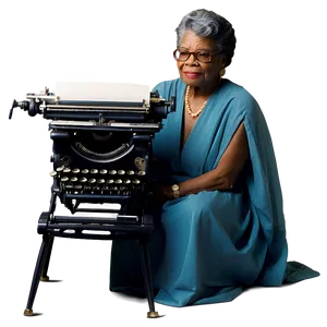 Maya Angelou And Her Typewriter Png 62 PNG Image