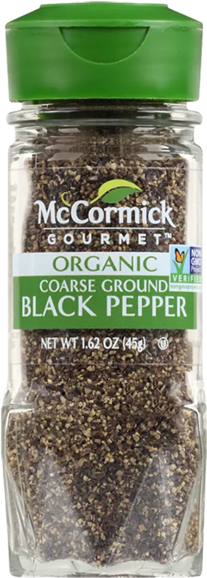 Mc Cormick Gourmet Organic Coarse Ground Black Pepper PNG Image