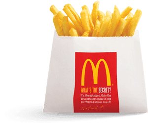 Mc Donalds Famous Fries Packaging PNG image with transparent background