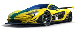 Mc Laren P1 G T R Race Car Profile PNG Image