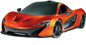 Mc Laren P1 Orange Supercar PNG Image