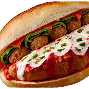 Meatball Sub Sandwich PNG Image