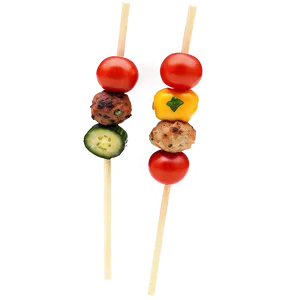 Meatball Vegetable Skewers PNG Image