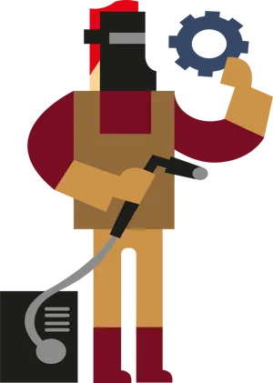 Mechanic Robot Illustration PNG Image